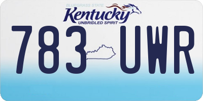 KY license plate 783UWR