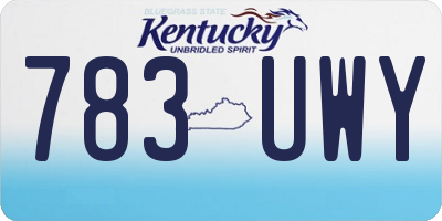 KY license plate 783UWY