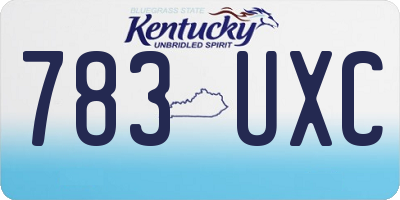 KY license plate 783UXC