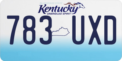 KY license plate 783UXD