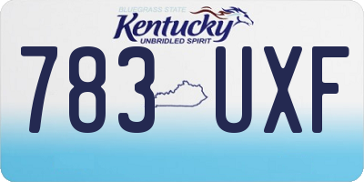 KY license plate 783UXF