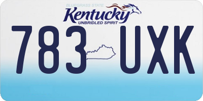 KY license plate 783UXK