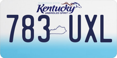KY license plate 783UXL