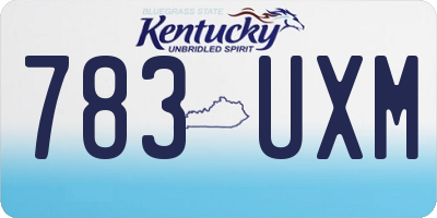 KY license plate 783UXM