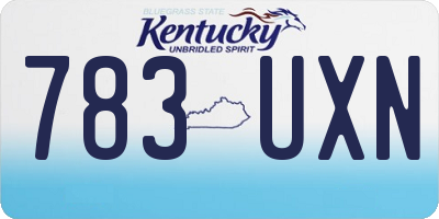 KY license plate 783UXN