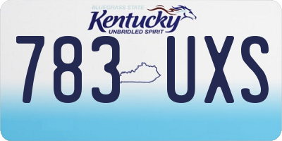 KY license plate 783UXS