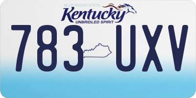 KY license plate 783UXV