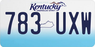KY license plate 783UXW