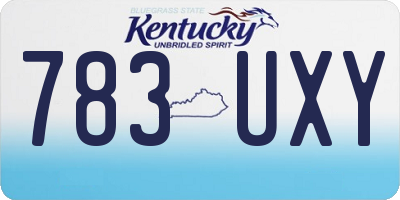 KY license plate 783UXY