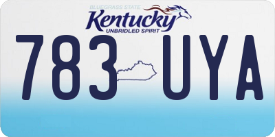 KY license plate 783UYA