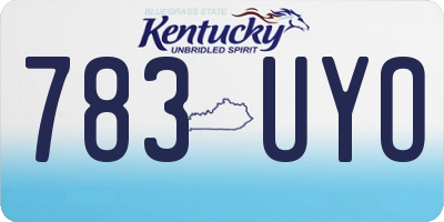 KY license plate 783UYO