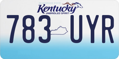 KY license plate 783UYR