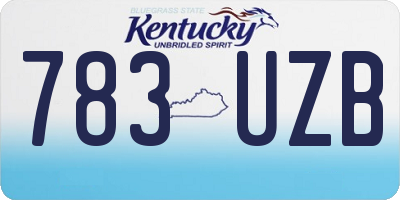 KY license plate 783UZB