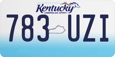 KY license plate 783UZI