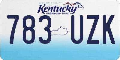 KY license plate 783UZK
