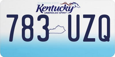 KY license plate 783UZQ