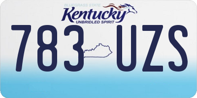 KY license plate 783UZS