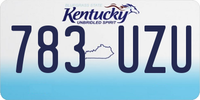 KY license plate 783UZU