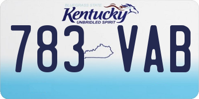KY license plate 783VAB