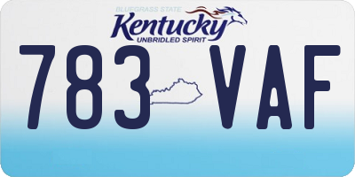 KY license plate 783VAF