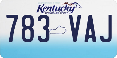 KY license plate 783VAJ