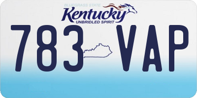 KY license plate 783VAP
