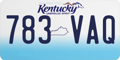 KY license plate 783VAQ
