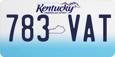 KY license plate 783VAT