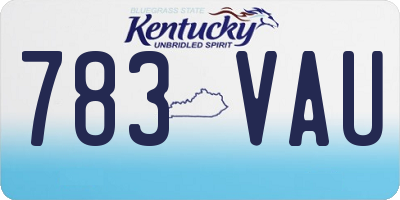 KY license plate 783VAU