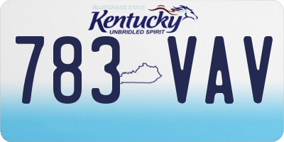KY license plate 783VAV