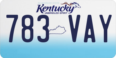 KY license plate 783VAY