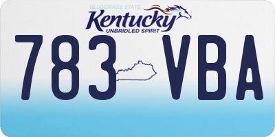 KY license plate 783VBA