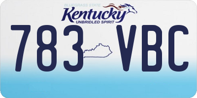 KY license plate 783VBC