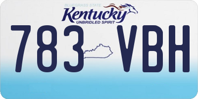 KY license plate 783VBH