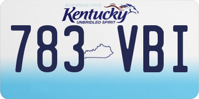 KY license plate 783VBI