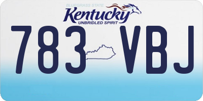 KY license plate 783VBJ