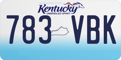 KY license plate 783VBK