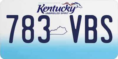 KY license plate 783VBS