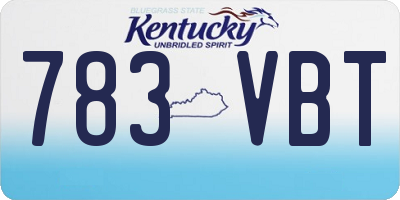 KY license plate 783VBT