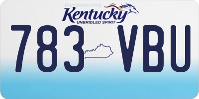 KY license plate 783VBU