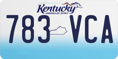 KY license plate 783VCA