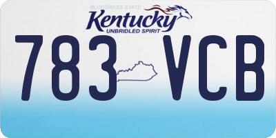 KY license plate 783VCB