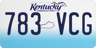 KY license plate 783VCG