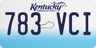 KY license plate 783VCI