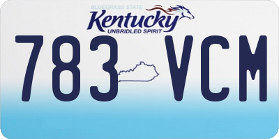 KY license plate 783VCM