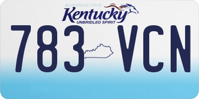 KY license plate 783VCN