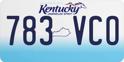 KY license plate 783VCO