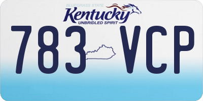 KY license plate 783VCP