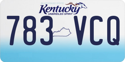KY license plate 783VCQ