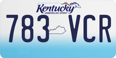 KY license plate 783VCR